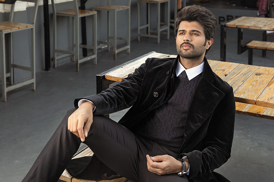 Location Courtesy : The Moonshine Project, Jubilee Hills, Hyderabad
Outfits by : The Collective & Varun Chakkilam 
Shoes by: Steve Madden
Watch : Ethos, Hyderabad
Styling by : Harmann Kaur

Vijay Deverakonda, the actor of the blockbusting telugu film Arjun Reddy